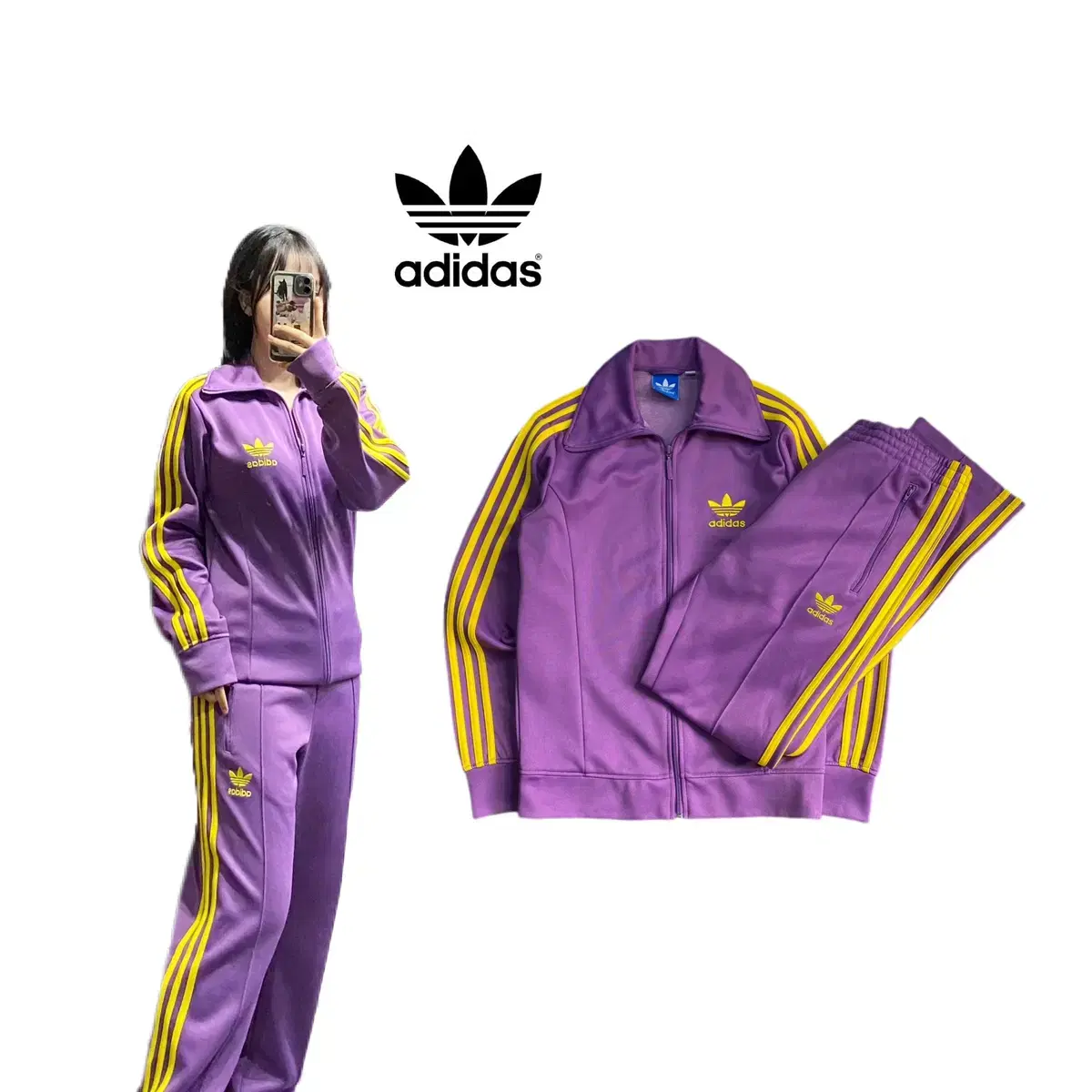 purple and gold adidas tracksuit